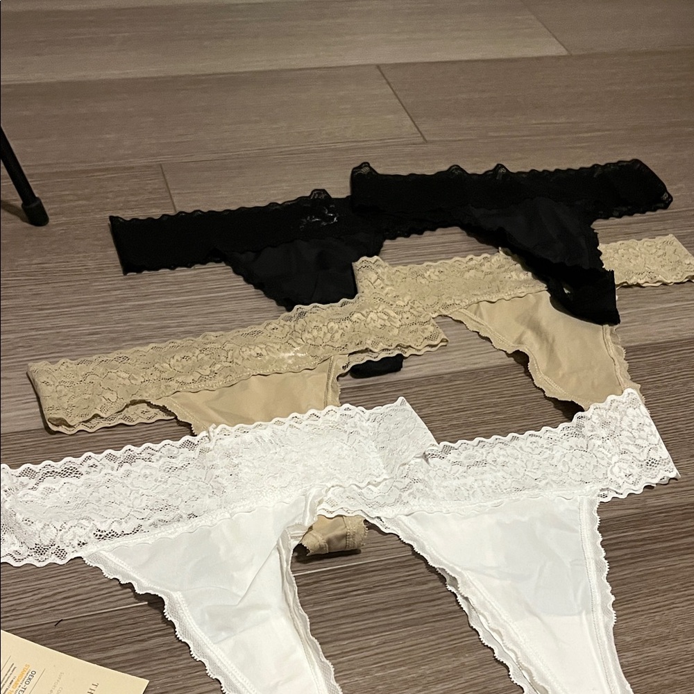 Elegant Lace Trim Women's Panties - Black, White, Tan